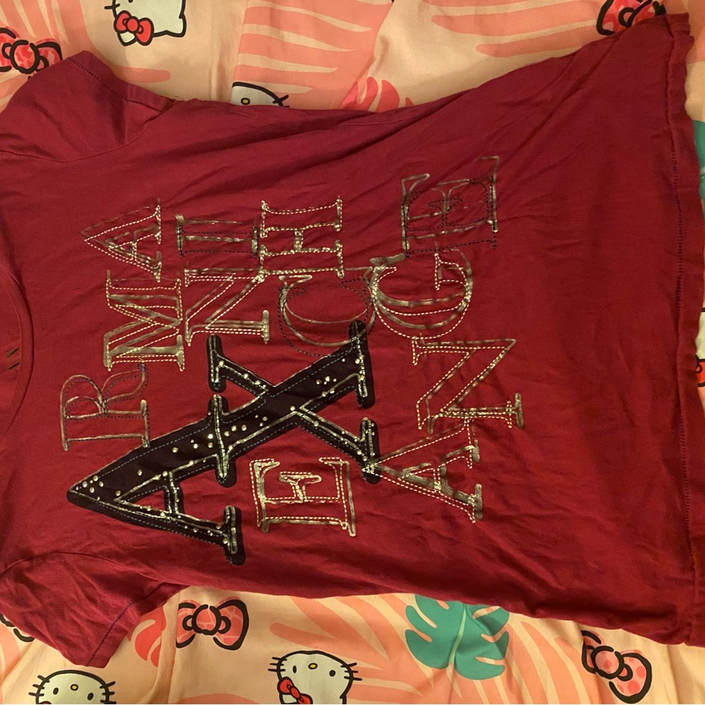armani exchange burgundy-purple Graphic T-Shirt
